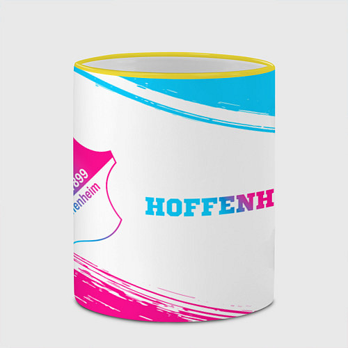 Кружка цветная Hoffenheim neon gradient style по-горизонтали / 3D-Желтый кант – фото 2