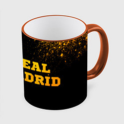 Кружка 3D Real Madrid - gold gradient по-горизонтали, цвет: 3D-оранжевый кант