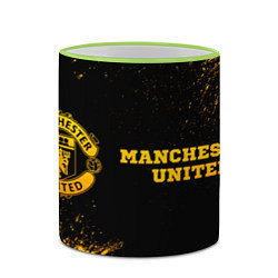 Кружка 3D Manchester United - gold gradient по-горизонтали, цвет: 3D-светло-зеленый кант — фото 2