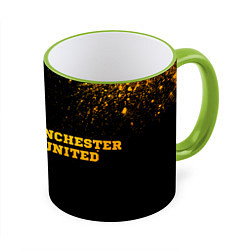 Кружка 3D Manchester United - gold gradient по-горизонтали, цвет: 3D-светло-зеленый кант