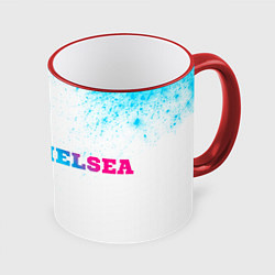 Кружка 3D Chelsea neon gradient style по-горизонтали, цвет: 3D-красный кант