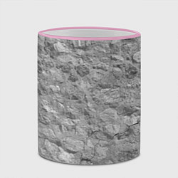 Кружка 3D Серая кирпичная стена, цвет: 3D-розовый кант — фото 2