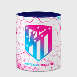 Кружка 3D Atletico Madrid neon gradient style, цвет: 3D-белый + синий — фото 2