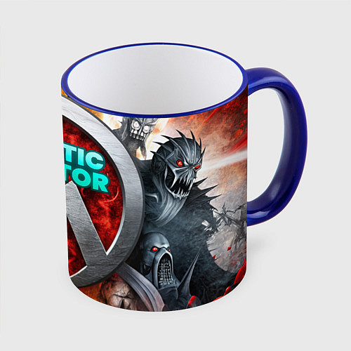 Кружка цветная Abiotic Factor монстры / 3D-Синий кант – фото 1