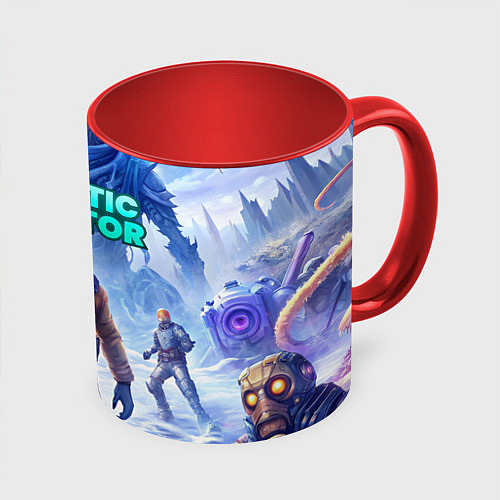 Кружка цветная Abiotic Factor ледяной ужас / 3D-Белый + красный – фото 1