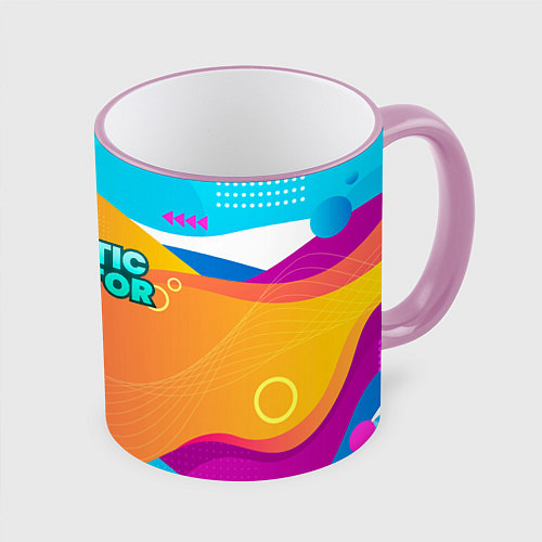 Кружка цветная Abiotic Factor цветное безумие / 3D-Розовый кант – фото 1
