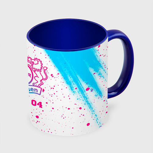 Кружка цветная Bayer 04 neon gradient style / 3D-Белый + синий – фото 1