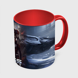 Кружка 3D Mass Effect game, цвет: 3D-белый + красный