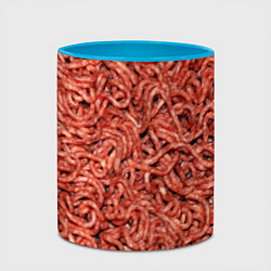 Кружка 3D Мясной фарш текстура, цвет: 3D-белый + небесно-голубой — фото 2