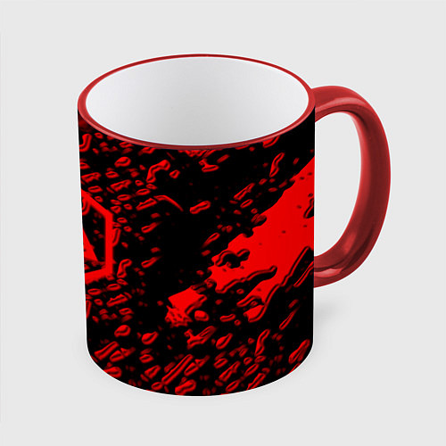 Кружка цветная Linkin park red logo / 3D-Красный кант – фото 1