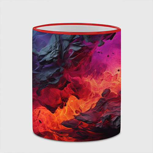 Кружка цветная Яркий абстрактный путь / 3D-Красный кант – фото 2