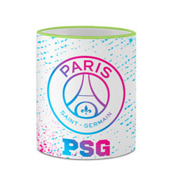 Кружка 3D PSG neon gradient style, цвет: 3D-светло-зеленый кант — фото 2