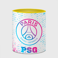 Кружка 3D PSG neon gradient style, цвет: 3D-белый + желтый — фото 2