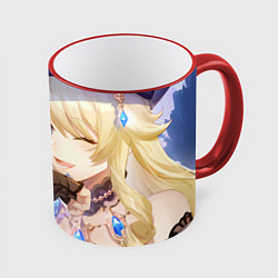 Кружка 3D Genshin Impact Навия wink, цвет: 3D-красный кант