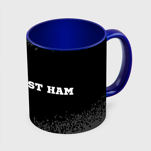 Кружка цветная West Ham sport на темном фоне по-горизонтали / 3D-Белый + синий – фото 1