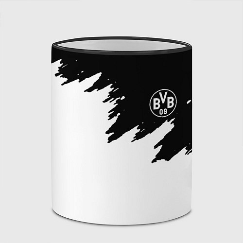 Кружка цветная Borussia краски белые / 3D-Черный кант – фото 2