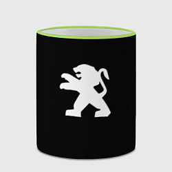 Кружка 3D Peugeot logo, цвет: 3D-светло-зеленый кант — фото 2