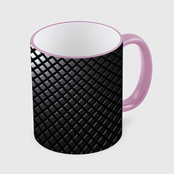 Кружка 3D Доспехи из карбона, цвет: 3D-розовый кант