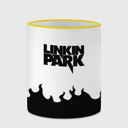 Кружка 3D Linkin park rock fire, цвет: 3D-желтый кант — фото 2