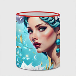 Кружка 3D Фантастическая леди, цвет: 3D-красный кант — фото 2
