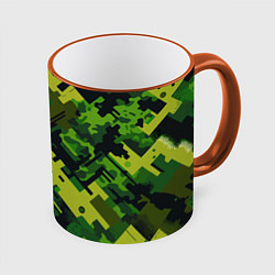 Кружка 3D Camouflage - pattern ai art, цвет: 3D-оранжевый кант