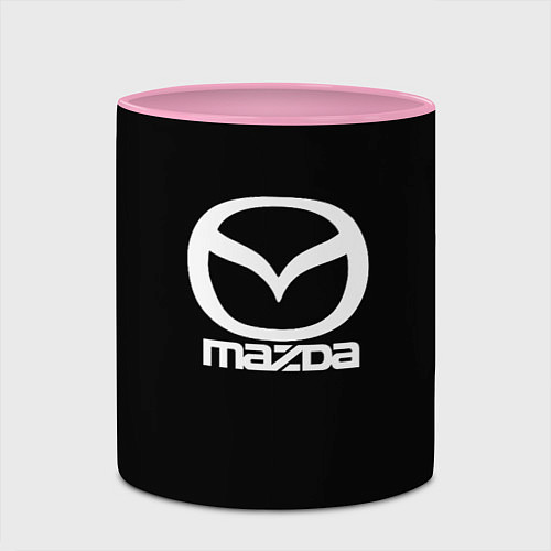 Кружка цветная Mazda logo white / 3D-Белый + розовый – фото 2