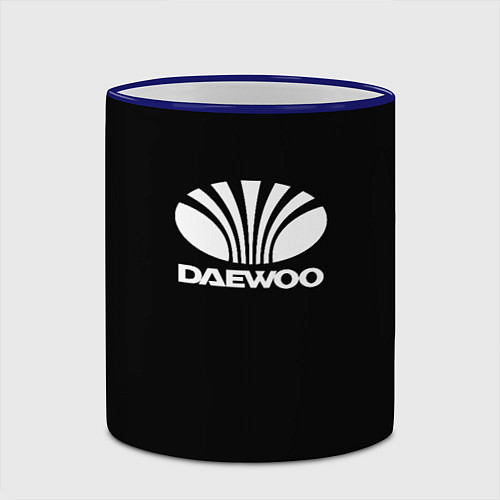 Кружка цветная Daewoo white logo / 3D-Синий кант – фото 2