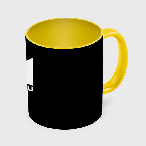 Кружка цветная Isuzu white logo / 3D-Белый + желтый – фото 1