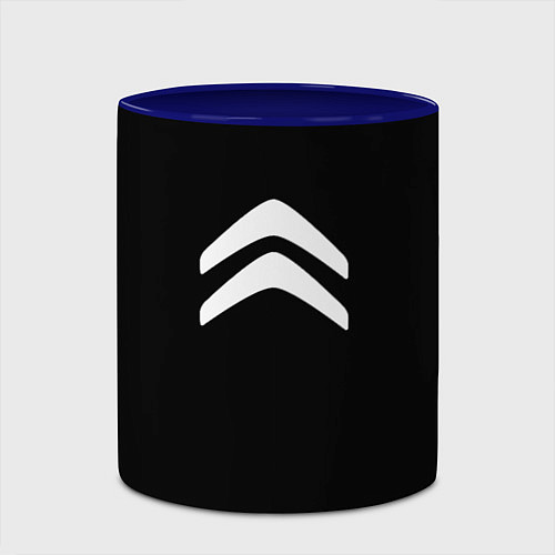 Кружка цветная Citroen white logo / 3D-Белый + синий – фото 2