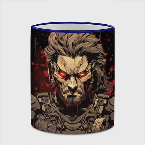 Кружка цветная Venom Snake Metal gear game / 3D-Синий кант – фото 2