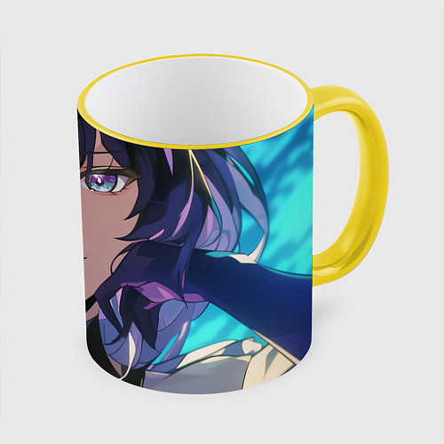 Кружка цветная Honkai Star Rail Acheron / 3D-Желтый кант – фото 1