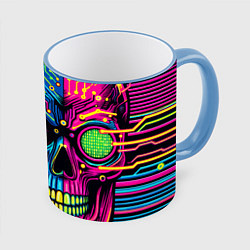 Кружка цветная Pop art skull - ai art