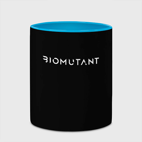 Кружка цветная Biomutant logo / 3D-Белый + небесно-голубой – фото 2