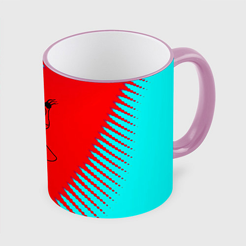 Кружка цветная Kizaru abstract rap / 3D-Розовый кант – фото 1