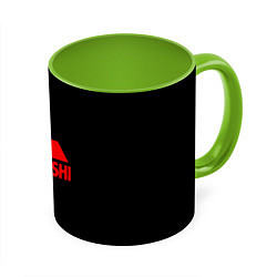 Кружка 3D Mitsubishi red logo, цвет: 3D-белый + светло-зеленый