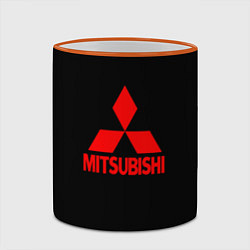 Кружка 3D Mitsubishi red logo, цвет: 3D-оранжевый кант — фото 2