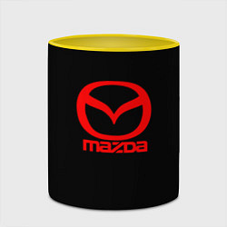 Кружка 3D Mazda red logo, цвет: 3D-белый + желтый — фото 2