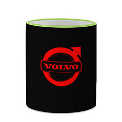 Кружка 3D Volvo red logo auto, цвет: 3D-светло-зеленый кант — фото 2