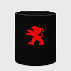 Кружка 3D Peugeot red logo, цвет: 3D-белый + черный — фото 2
