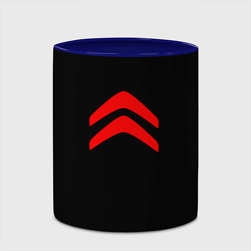 Кружка цветная Citroen logo red / 3D-Белый + синий – фото 2