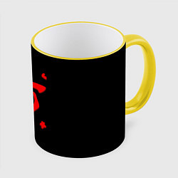 Кружка 3D Doom logo red, цвет: 3D-желтый кант