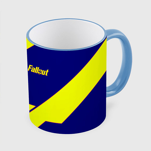 Кружка цветная Fallout film geometry / 3D-Небесно-голубой кант – фото 1