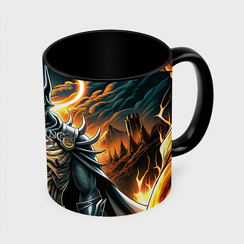 Кружка цветная Elden Ring black knight / 3D-Белый + черный – фото 1