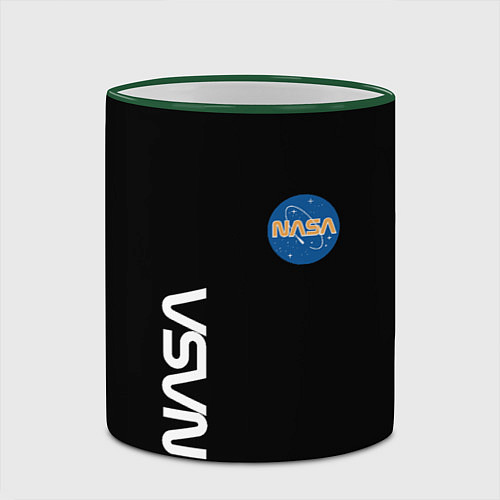 Кружка цветная NASA logo usa space / 3D-Зеленый кант – фото 2