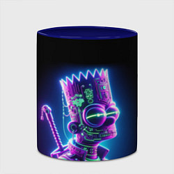 Кружка 3D Bart Simpson cyber ninja - neon glow, цвет: 3D-белый + синий — фото 2