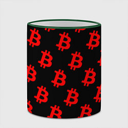 Кружка 3D Bitcoin red logo money, цвет: 3D-зеленый кант — фото 2