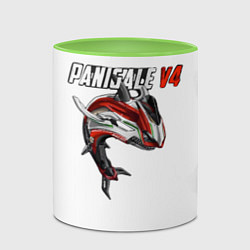 Кружка 3D Ducati Panigale V4 shark, цвет: 3D-белый + светло-зеленый — фото 2