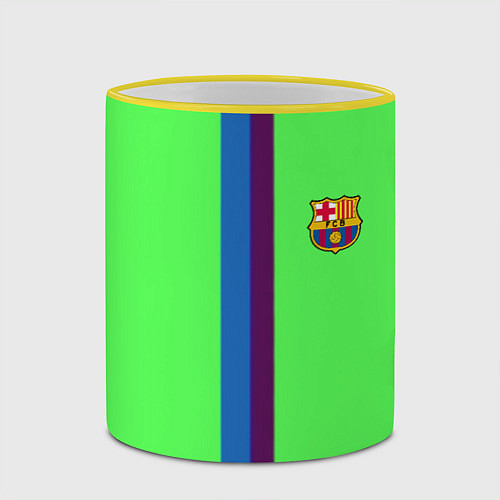 Кружка цветная Barcelona fc sport line / 3D-Желтый кант – фото 2