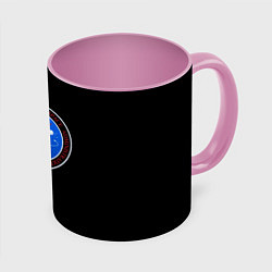 Кружка 3D NASA космос лого, цвет: 3D-белый + розовый