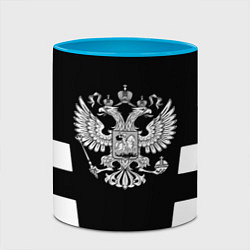 Кружка 3D Герб РФ полосы, цвет: 3D-белый + небесно-голубой — фото 2